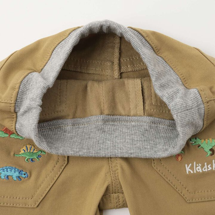 Dinosaur Cuffed Long-Length Straight Pants,Beige, medium image number 4