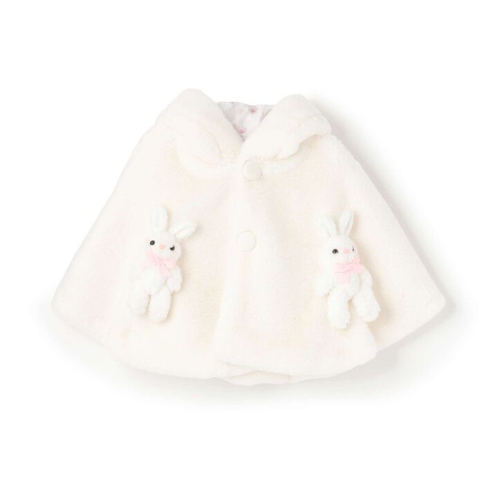 Rabbit Faux Fur Cape,, medium