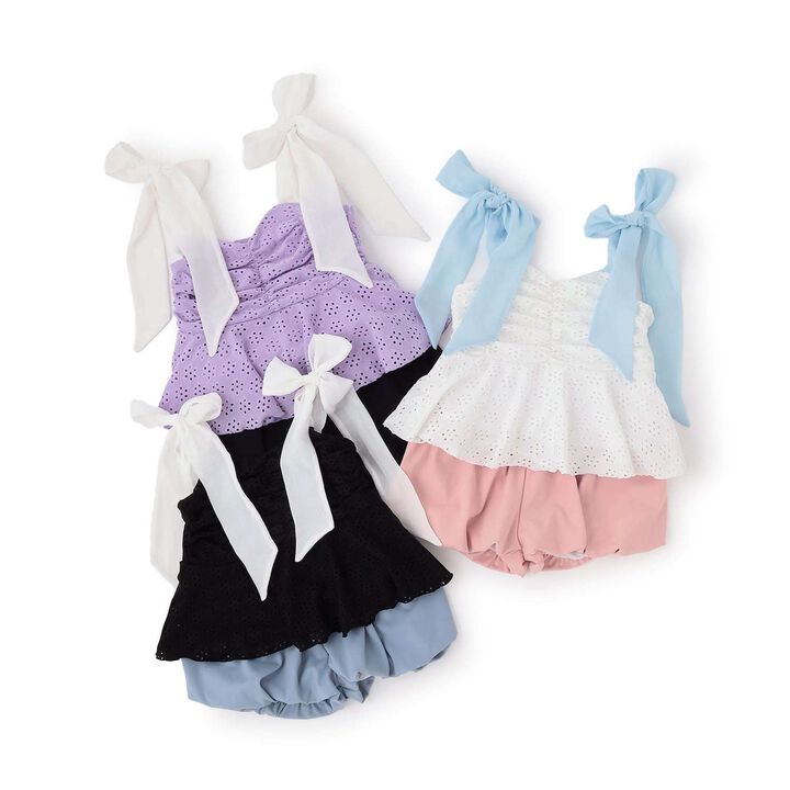 [SWIM] [UV Protection] Lace Top & Balloon Pants Separate Swimsuit,Off white, medium image number 12