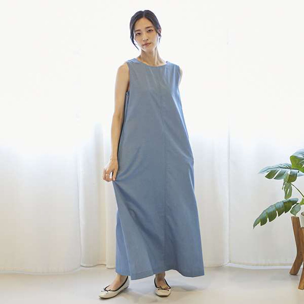 [Link] Sleeveless One-Piece Dress (Adult Size),Blue, large image number 0