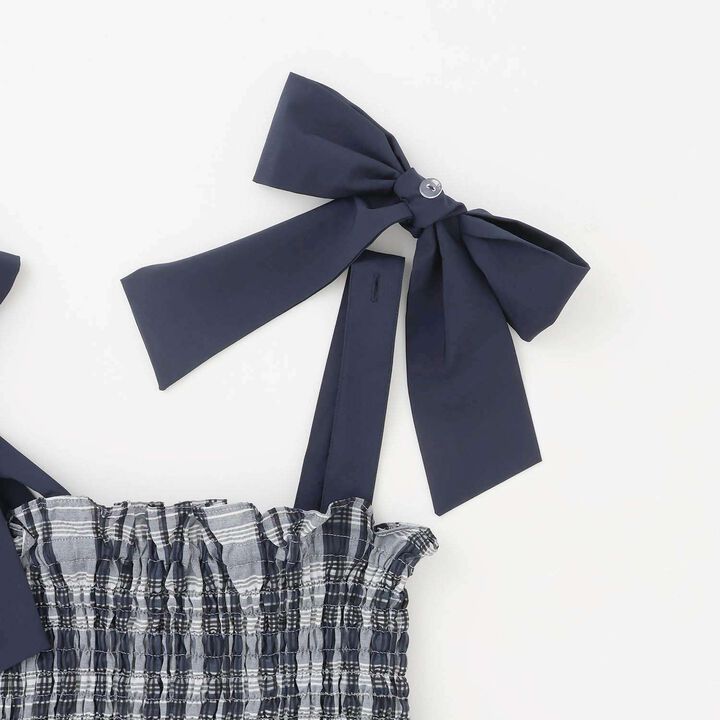 [Restocked] Shoulder Ribbon Jumper Skirt & Melow Inner Set,Black, medium image number 4