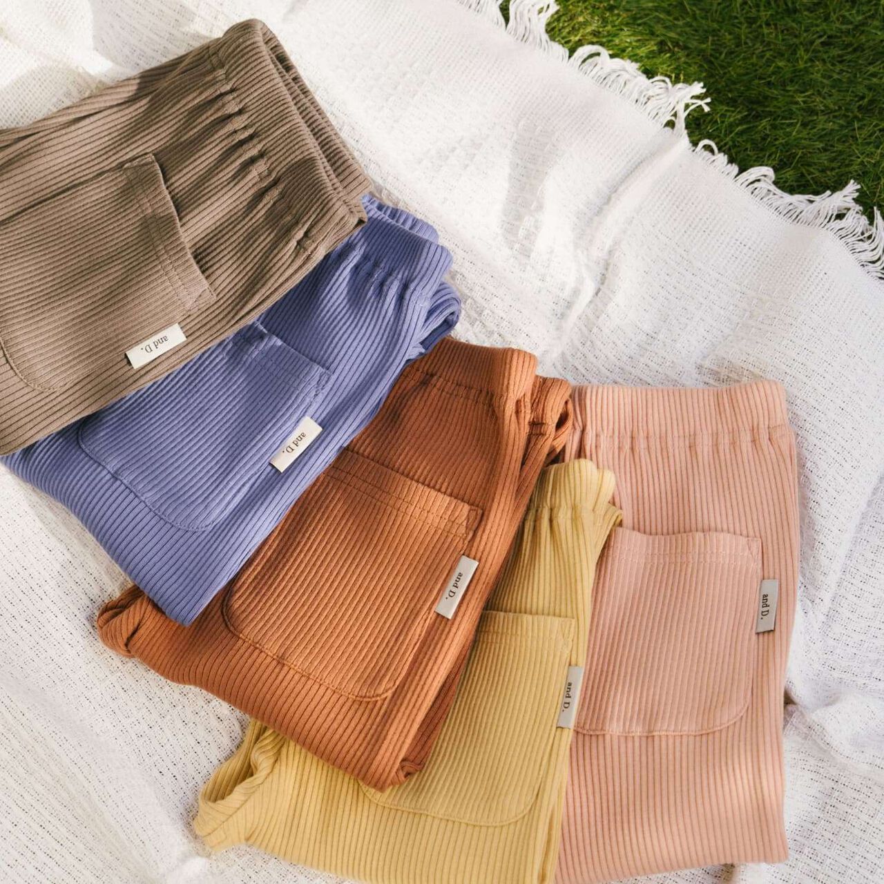 [365D] Anti-Stain Ribbed Leggings,Blue, large image number 5