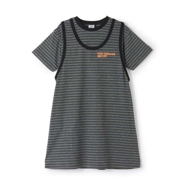 Stripe Pattern 2-Piece Tank One-Piece Dress,Pink, medium image number 3