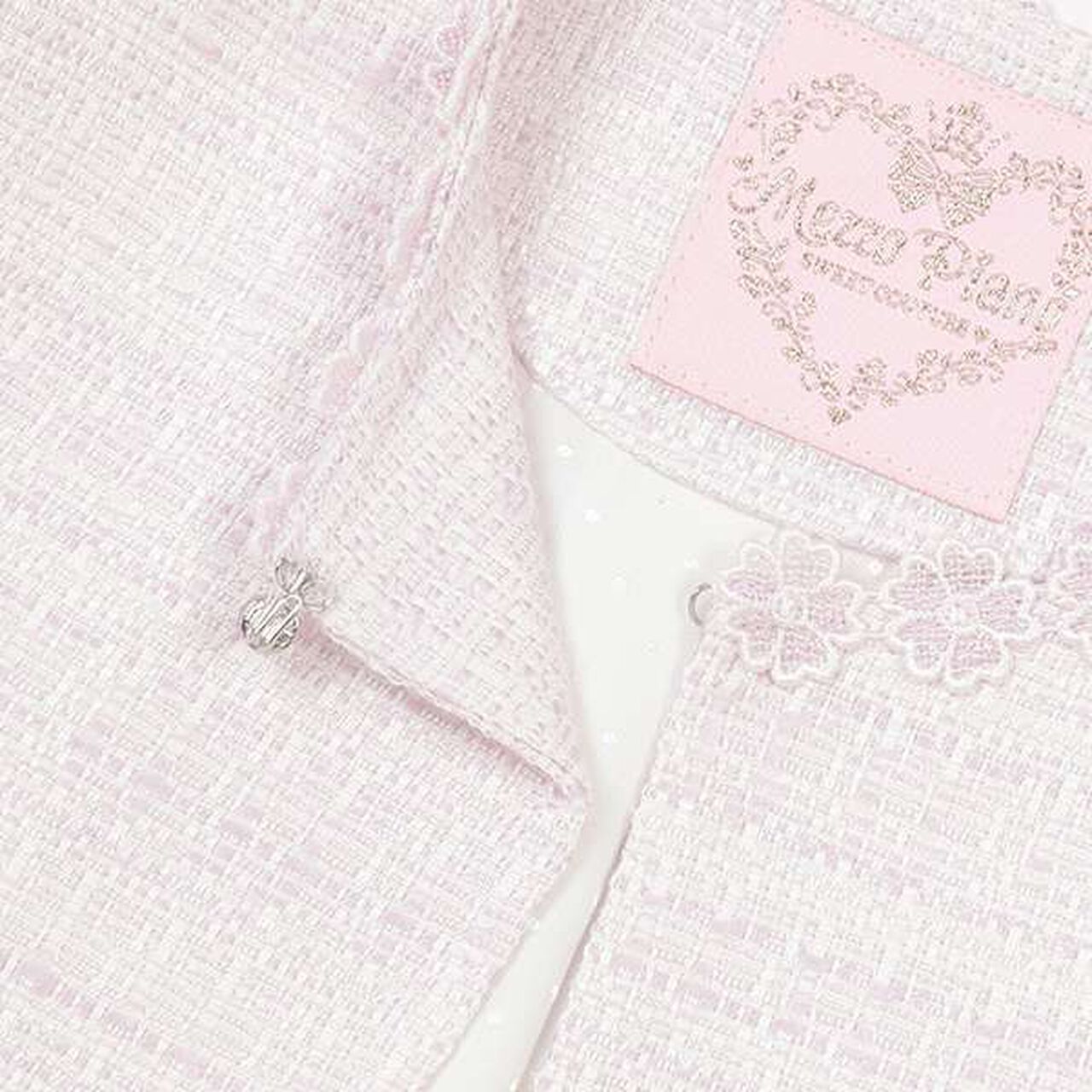 Fancy Tweed Scalloped Hem Jacket,Off white, large image number 7