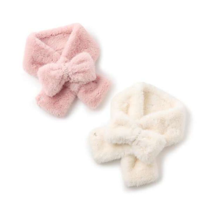 Faux Fur Ribbon Scarf,Ivory, medium image number 7