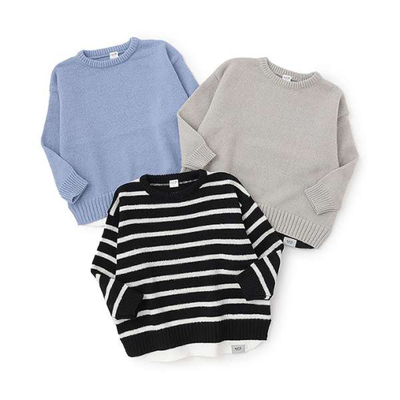 [Matching with Dad Outfit] Machine Washable Kids Layered Hem Knitwear,Striped, large image number 16