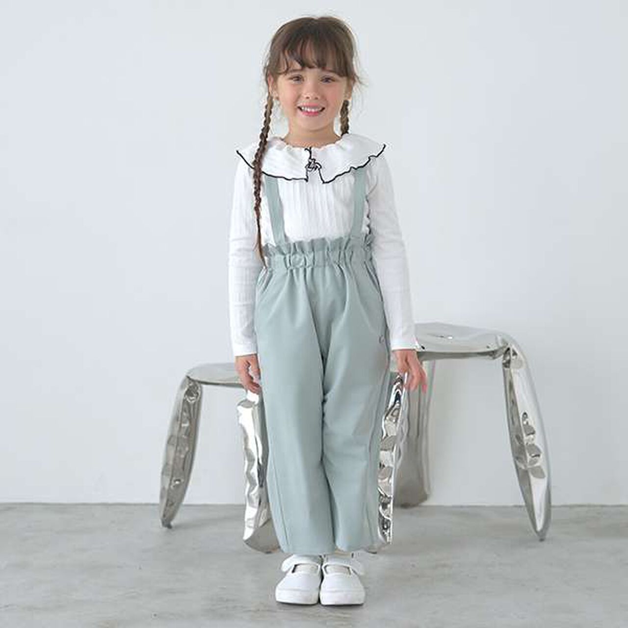 Front and Back Both OK! Collared Long-Sleeve T-Shirt,Pink, large image number 3