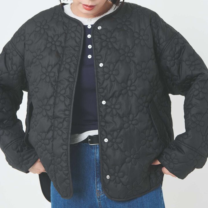[Parent-Child Matching / Water-Repellent] Quilted Jacket,Black, medium image number 7