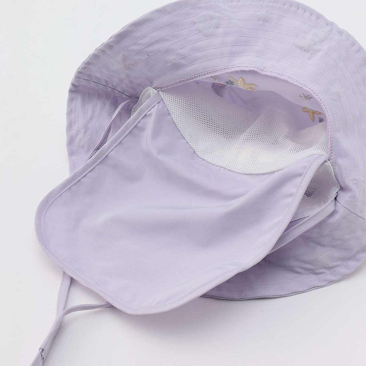[Heat Shielding] Embroidered Bucket Hat,Sax blue, large image number 8