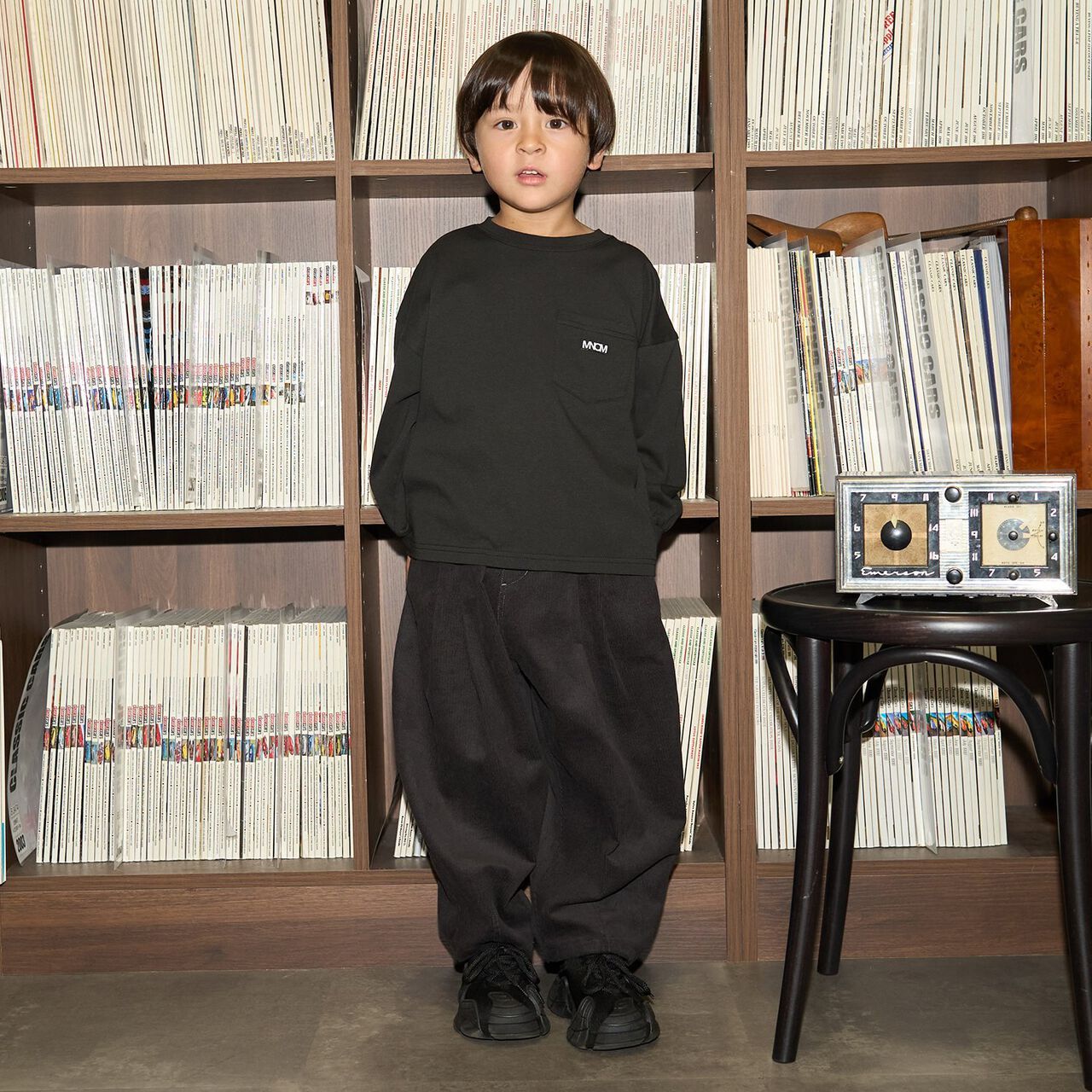 [MNCM] [Coordinatable Setup] Comfortable Jersey Fabric Pocket Big T-Shirt,Black, large image number 29