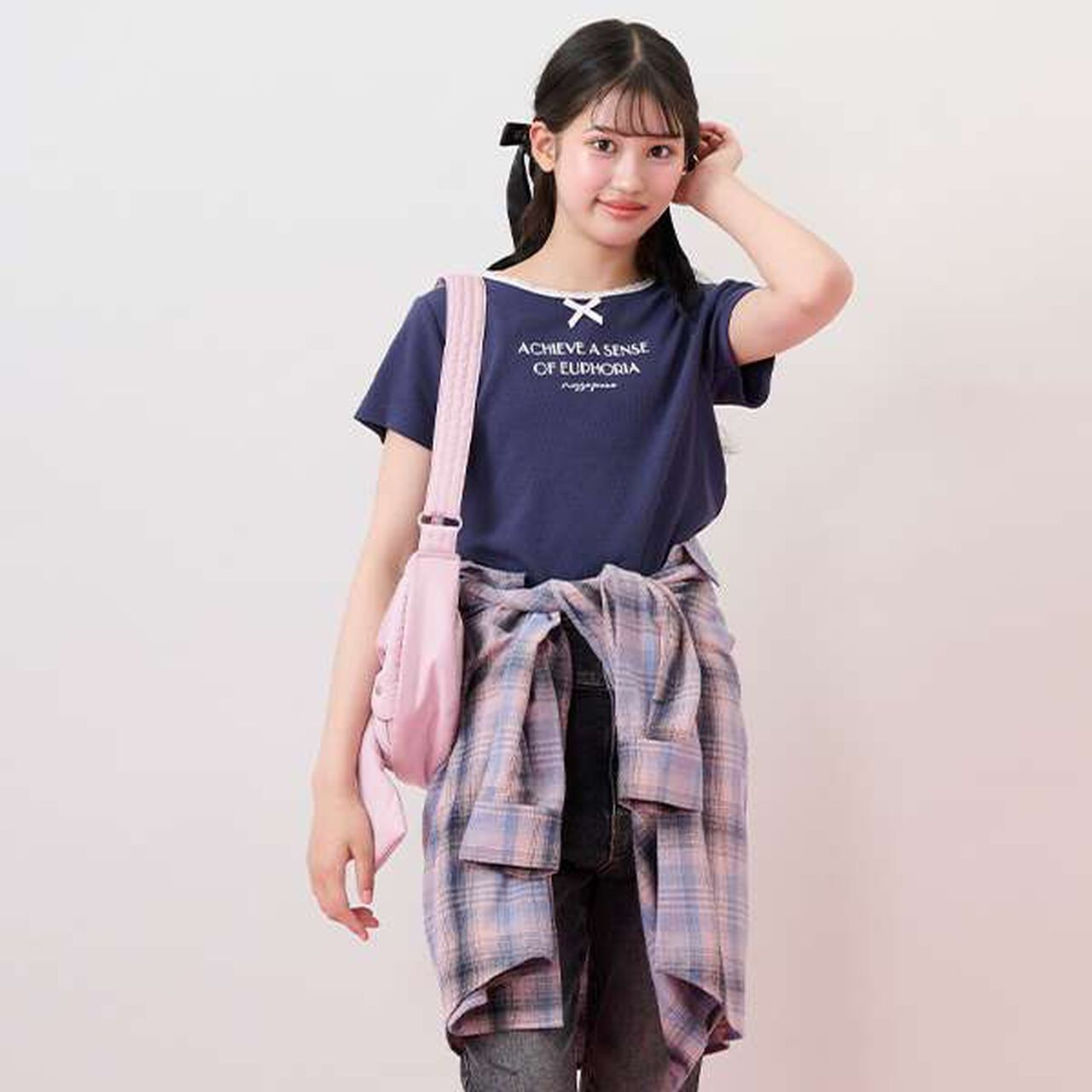 Shirt & Lace T-Shirt Set,Gray, large image number 16