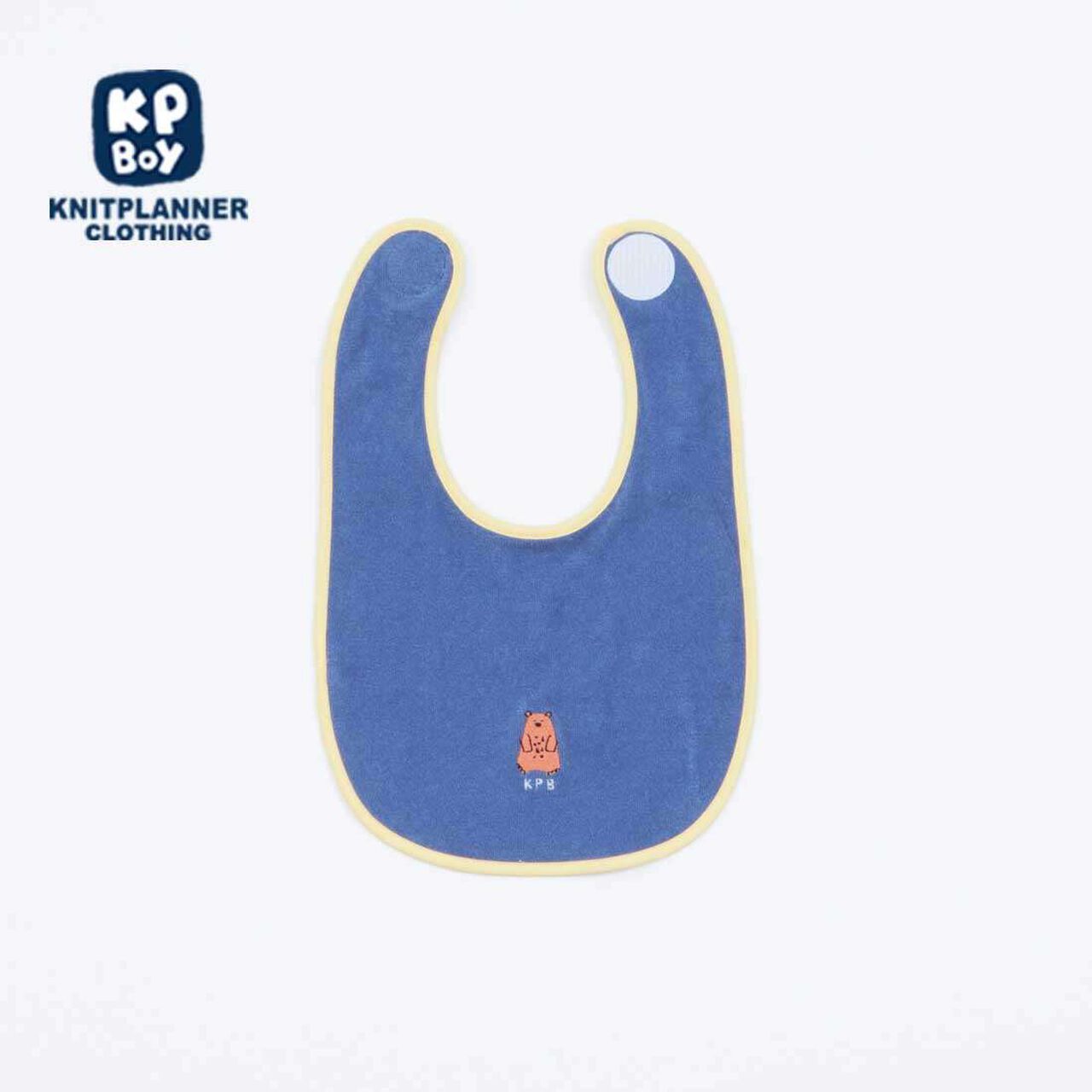 [Made in Japan] KPBOY Reversible Bear Motif Bib,Blue, large image number 0