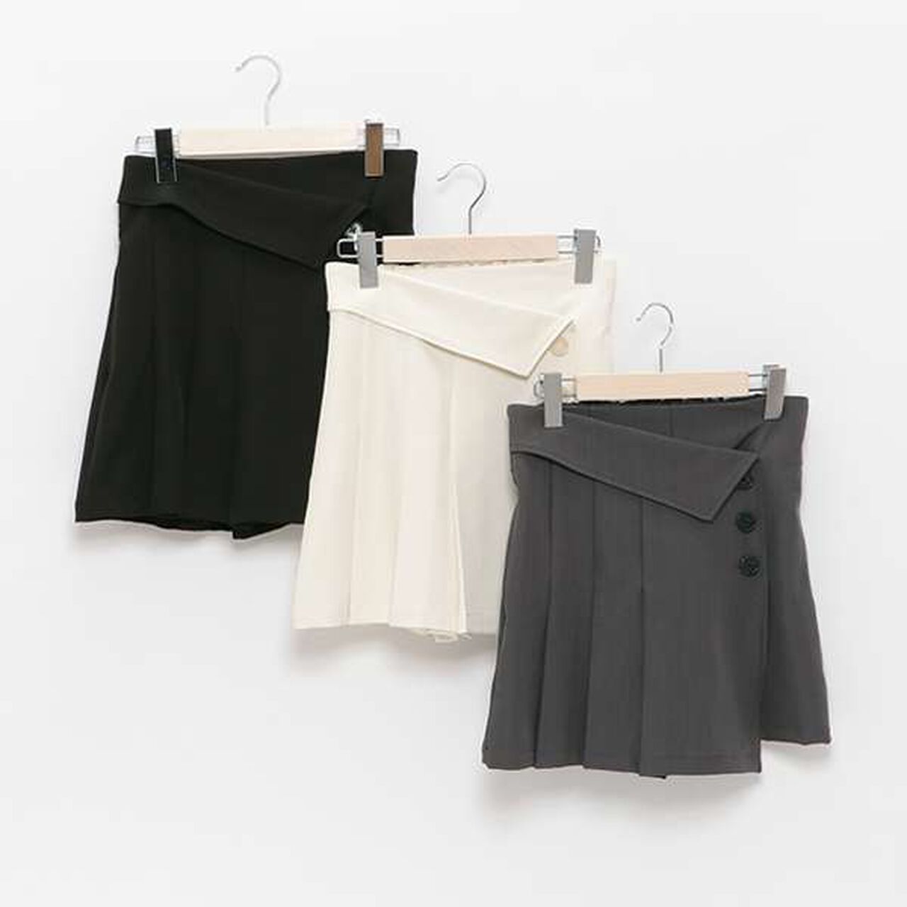 [DHOLIC] Wrap Pleated Skirt-Pants,Gray, large image number 15