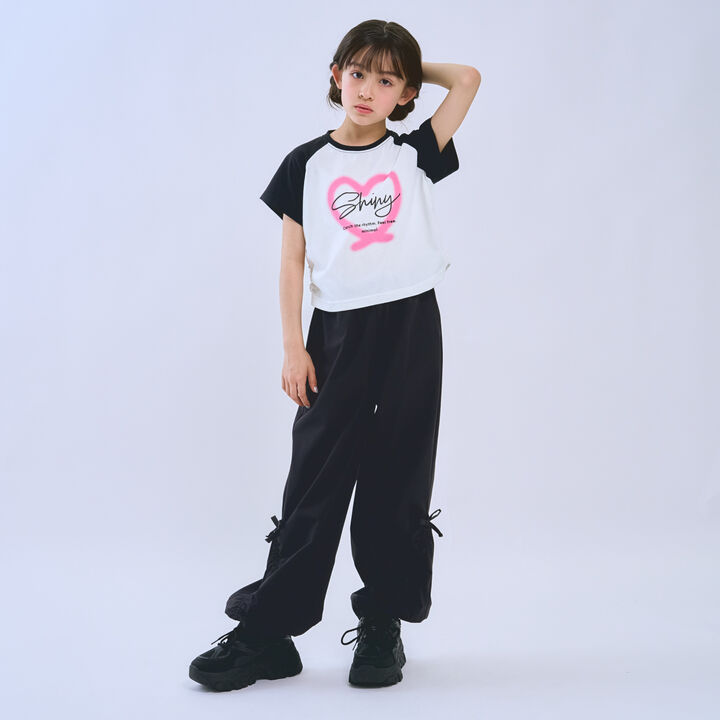 [Cool Touch] Cropped Raglan Short Sleeve T-Shirt,Black, medium image number 8