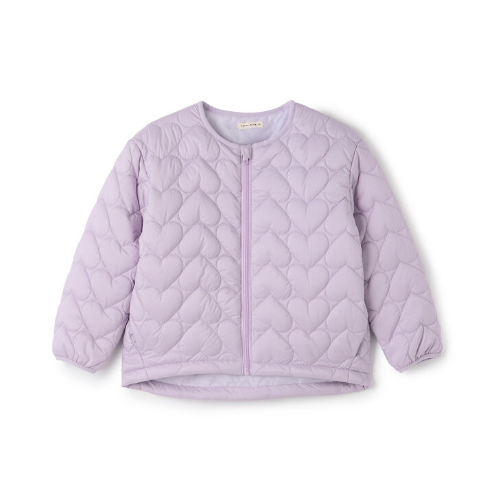 [Light and Fluffy] Heart Quilted Puff Jacket with Storage Pouch,Blue gray, medium image number 19