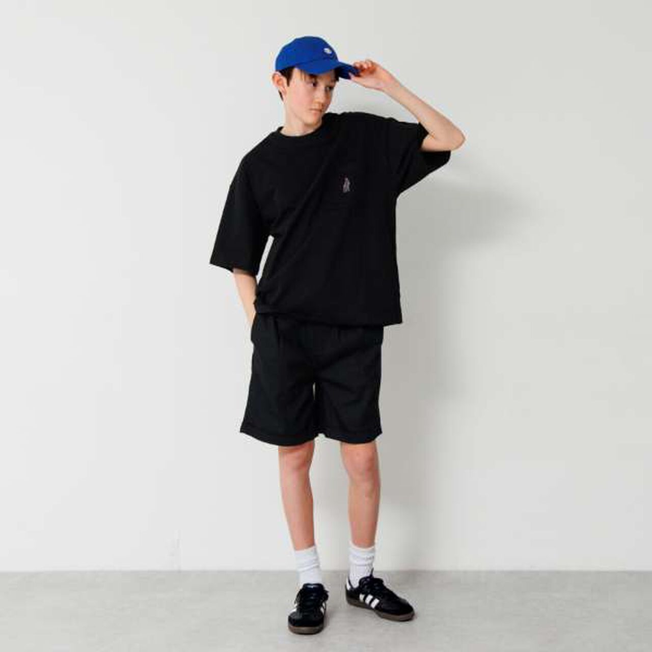 Big Short Sleeve T-Shirt with Pocket and Skater Embroidery,White, large image number 14