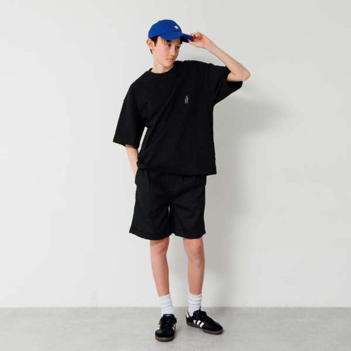 Big Short Sleeve T-Shirt with Pocket and Skater Embroidery,White, medium image number 14