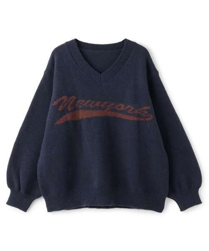 New York V-Neck Knitwear,Gray, medium image number 10