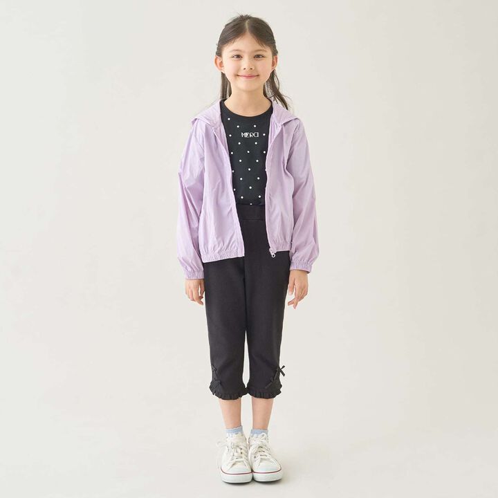 [Tomo Pants] Stain Resistant UV Cool Touch Round-Hem Frill 3/4 Capri Pants for Girls,Salmon pink, medium image number 25