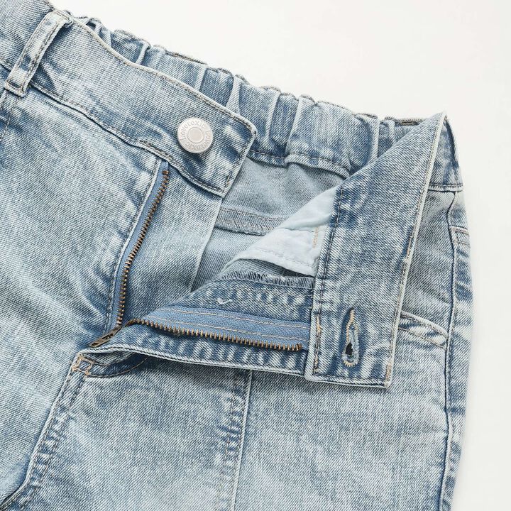 Lace-Up Ribbon Flare Denim Pants,Gray, medium image number 11