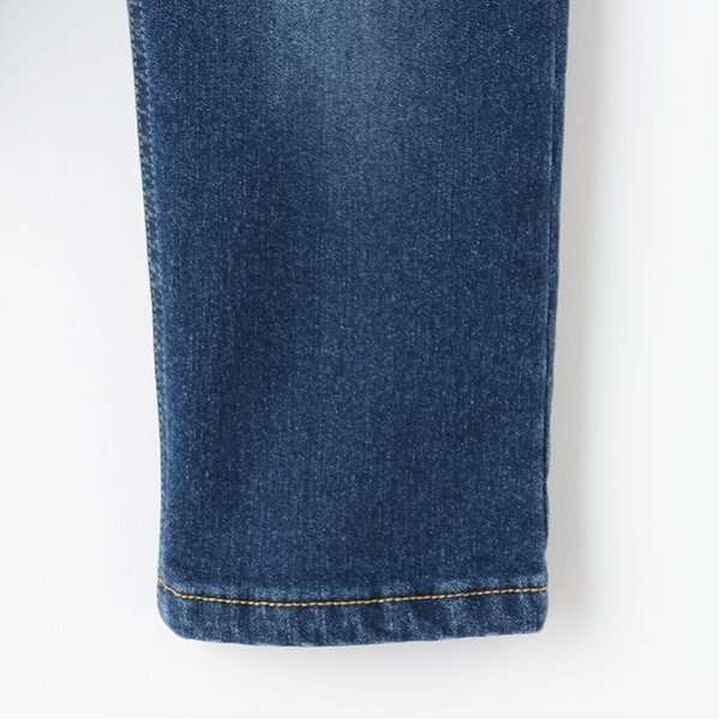 Wool Lined Denim Straight Pants,Blue, medium image number 2