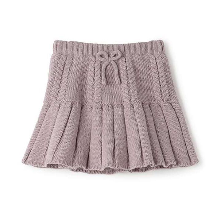 Pleated Knit Skirt,Light gray, medium image number 14