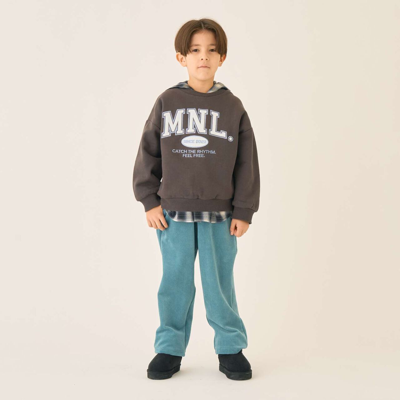 Checkered Shirt Parka,Black, large image number 10