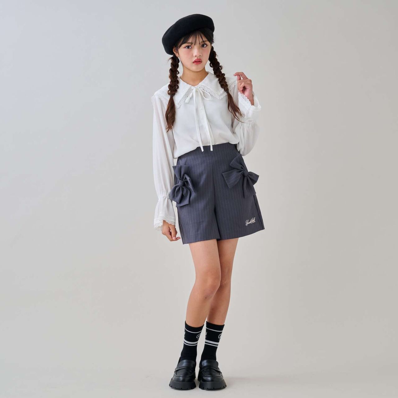 [Graduation Attire] High-Waist Ribbon Shorts,Multi color, large image number 1