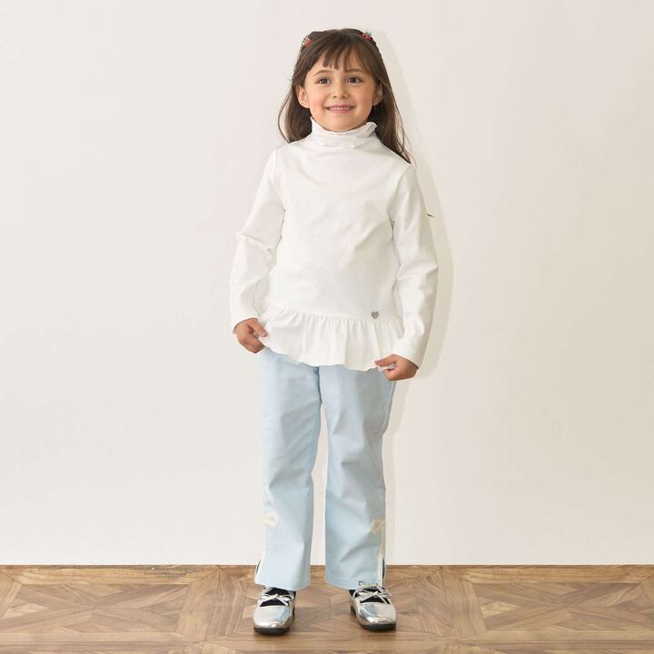Decorative Ribbon Side Slit Stretch Pants,Ivory, medium image number 31