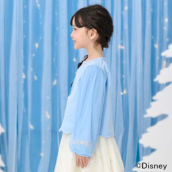 [Frozen] Tulle Sleeve Scallop Trim Sweatshirt,Light blue, medium image number 5