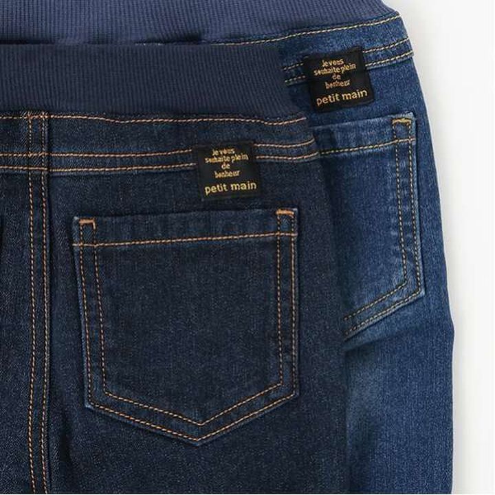 Wool Lined Denim Straight Pants,Blue, medium image number 3