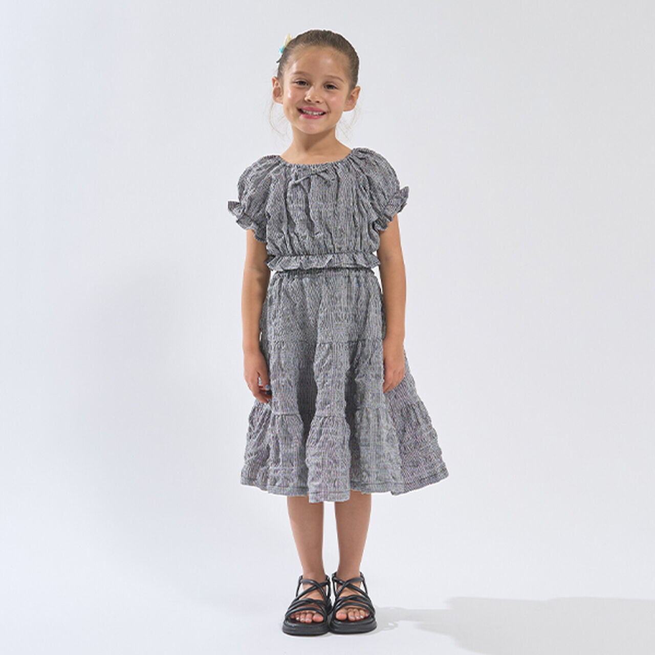 Front and Back Both OK! Blouse & Tiered Skirt Set,Light blue, large image number 21