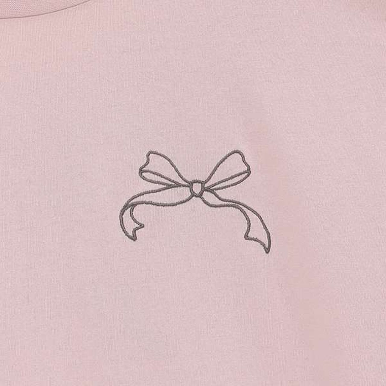 Ribbon Embroidered Half T-Shirt,Mocha tea, large image number 17