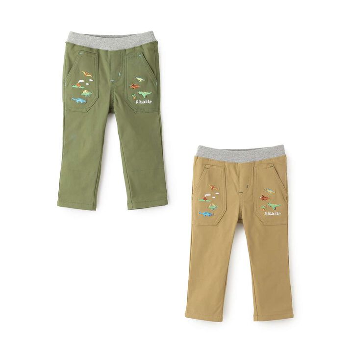 Dinosaur Cuffed Long-Length Straight Pants,Beige, medium image number 13