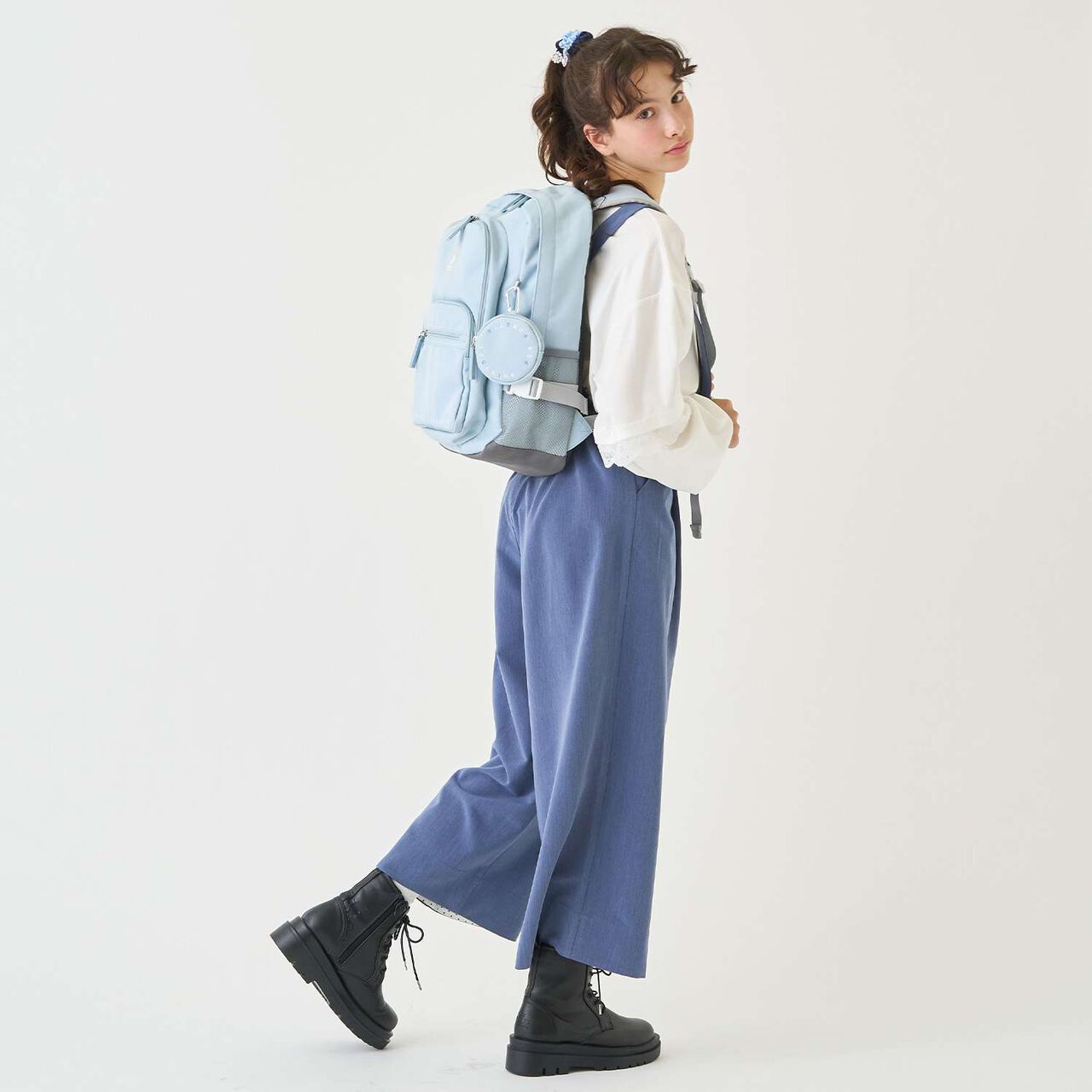 23L Water-Repellent Round Pouch School Backpack,Light blue, large image number 31