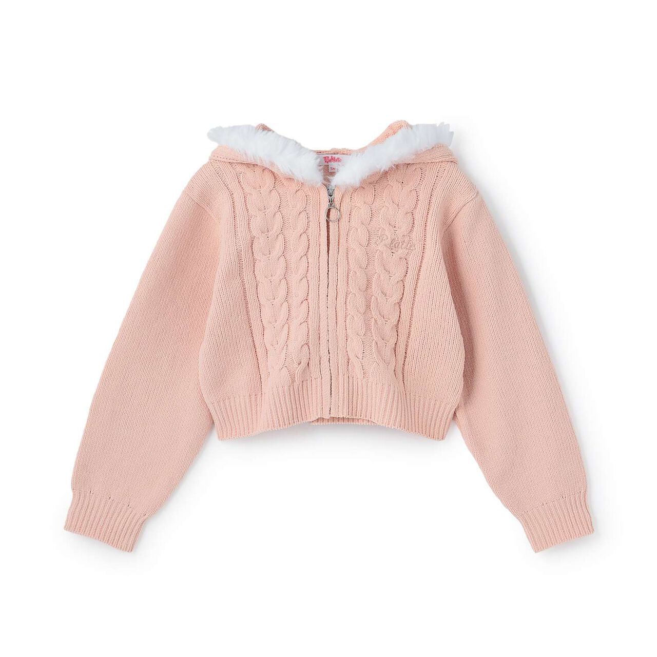 [Washable] Plush Knit Fur Zip Parka,Light pink, large image number 20