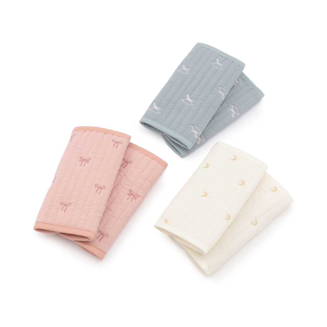 Quilted Embroidery Belt Cover,Ivory, large image number 6