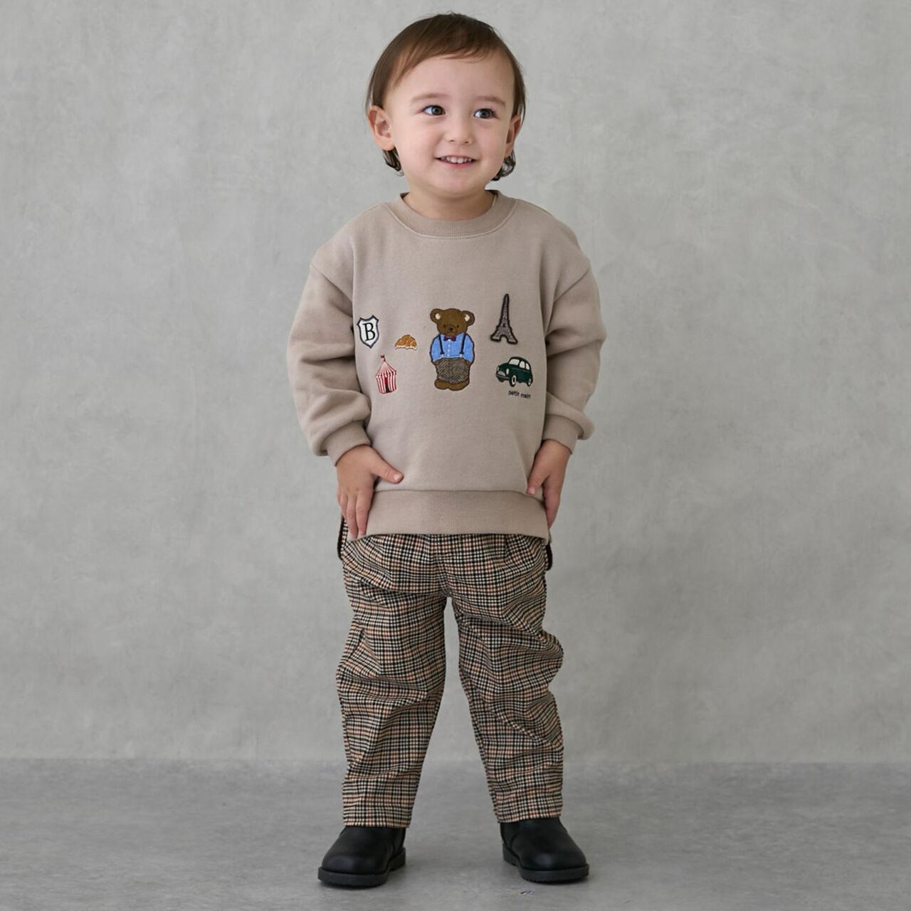 Bear Motif Sweatshirt,Navy, large image number 10