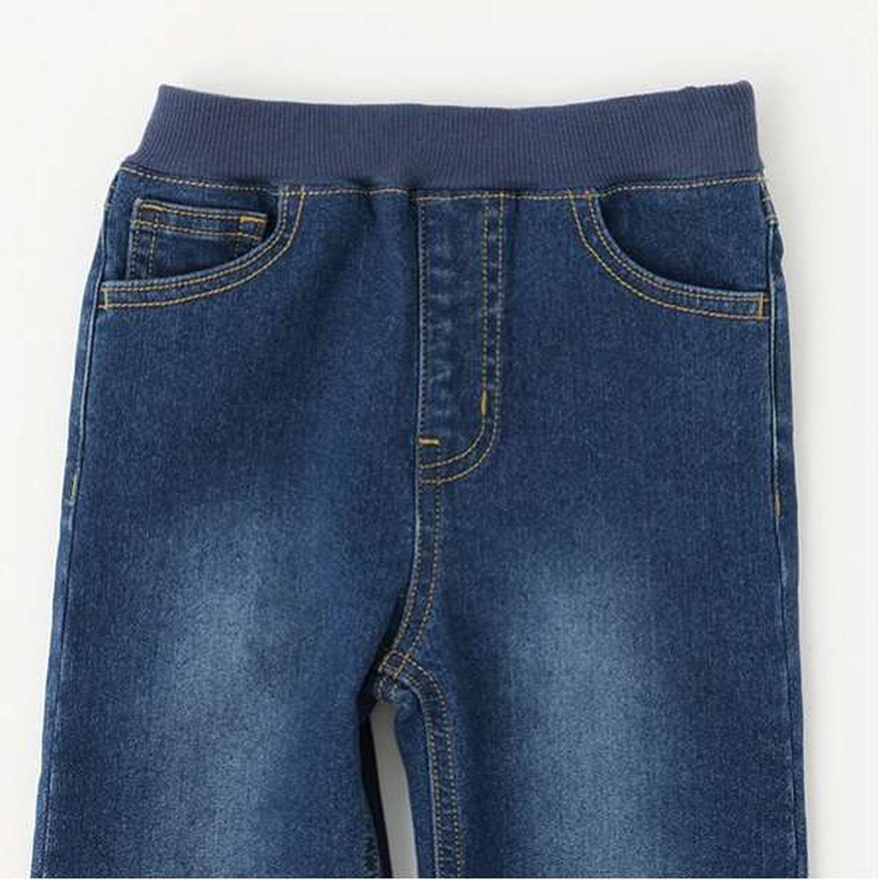 Wool Lined Denim Straight Pants,Blue, large image number 12
