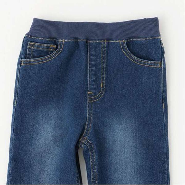 Wool Lined Denim Straight Pants,Blue, medium image number 12