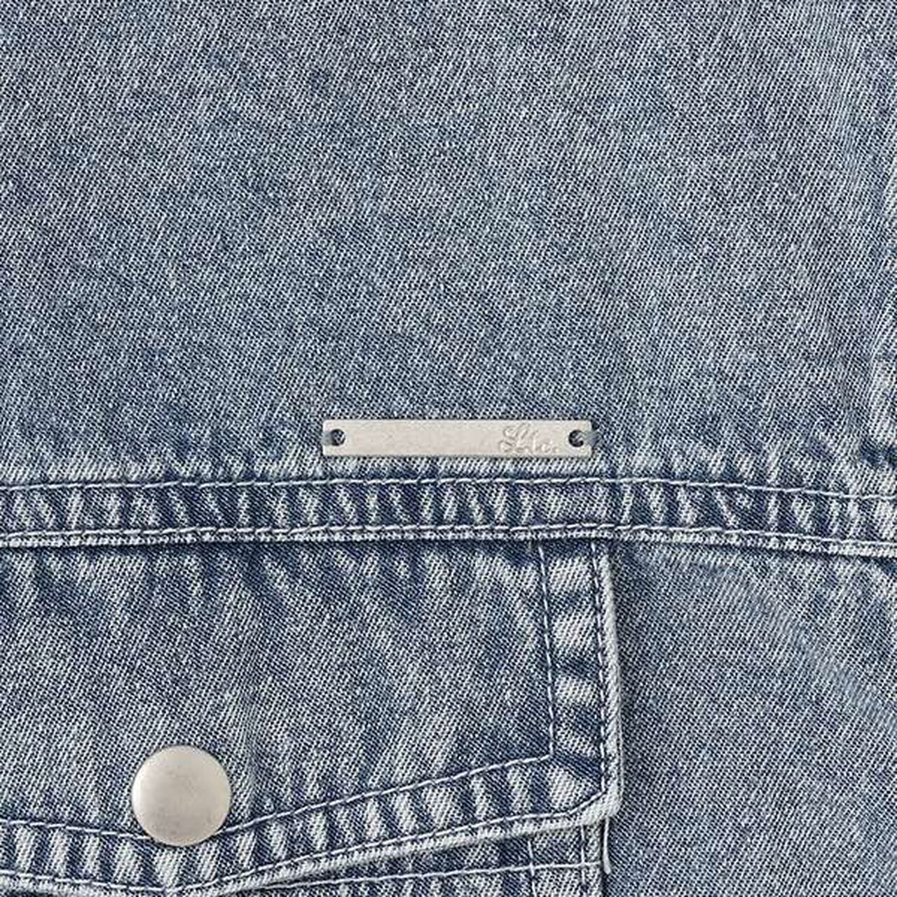 [100% Cotton] Denim Short-Sleeve Outfit Set,Blue, large image number 9