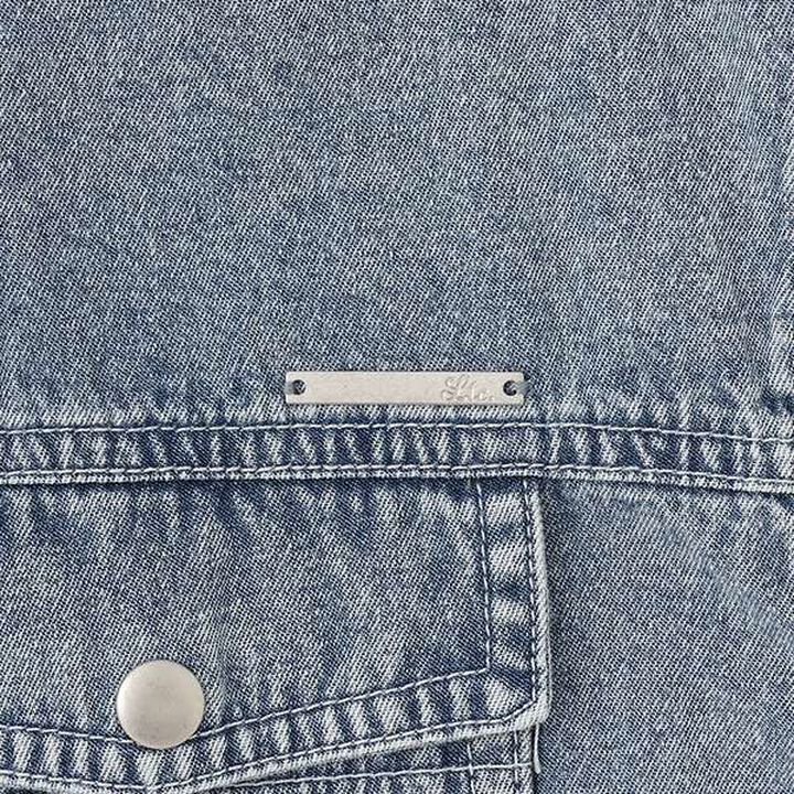 [100% Cotton] Denim Short-Sleeve Outfit Set,Blue, medium image number 9