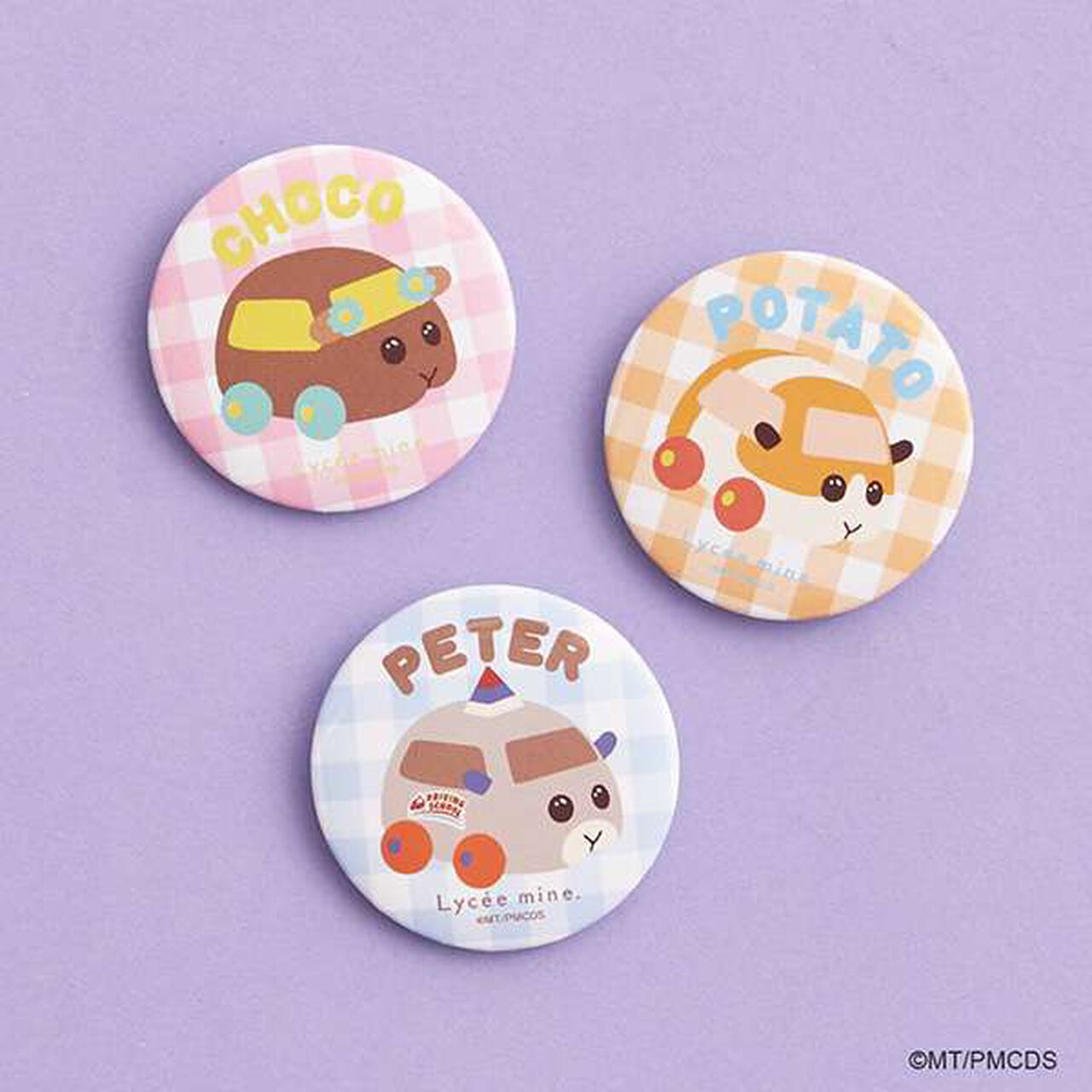 [PUI PUI Molkky] 3-Piece Can Badge Set,Multi color, large image number 1