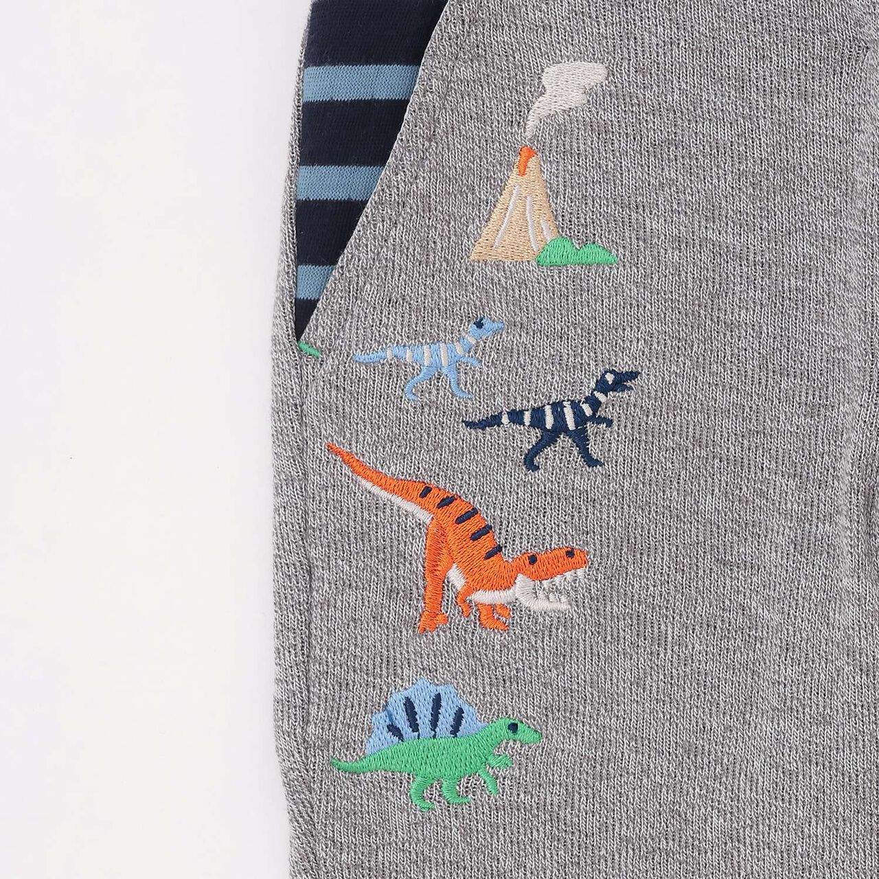 Dinosaur Knit Long-Length Straight Pants,Gray, large image number 9