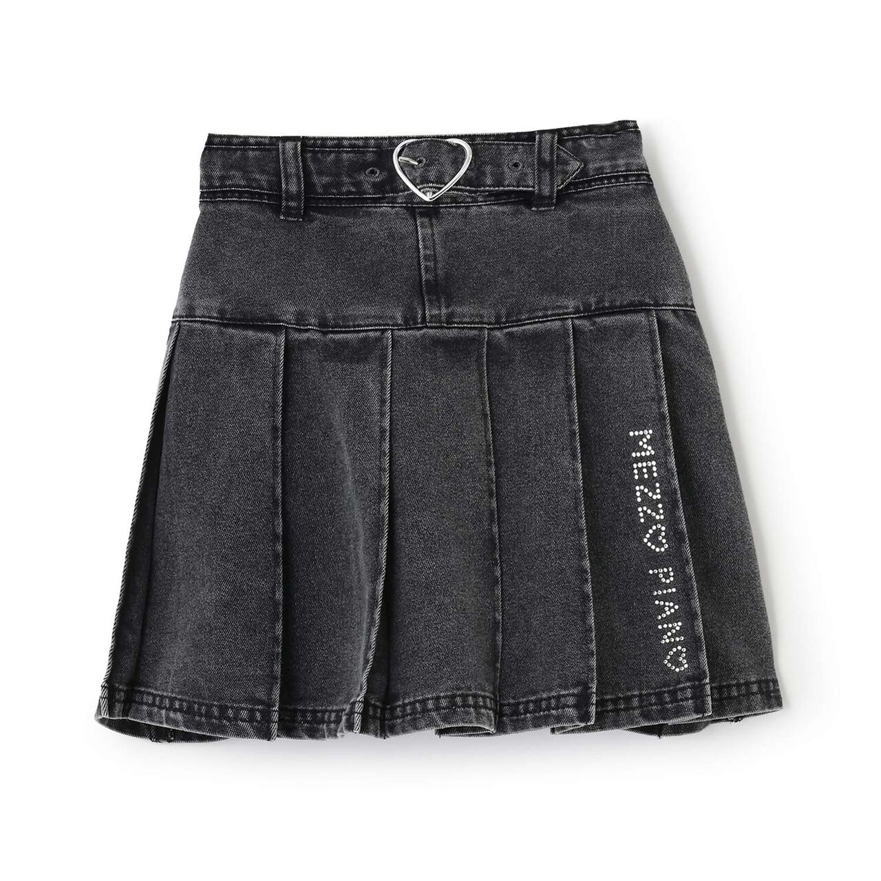 Pleated Skirt with Belt & Inner Pants Set,Gray, large image number 0