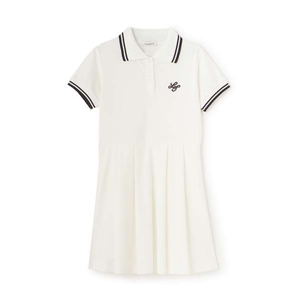 Short-Sleeve Polo Dress,Off white, large image number 0