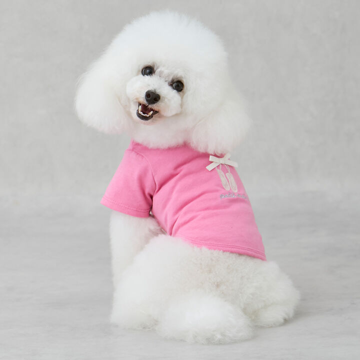 [DOG] Ballerina Embroidery T-Shirt,, medium