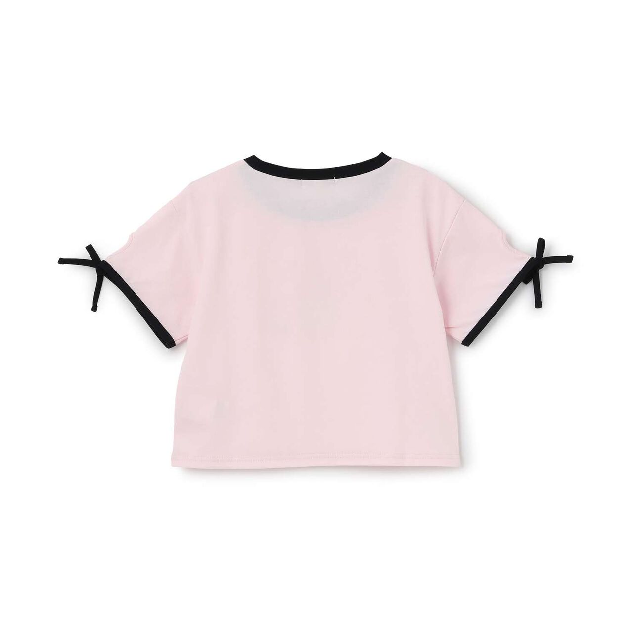 [Cool Touch] Lame Clear Patch Short-Sleeve Ribbon T-Shirt,Black, large image number 13