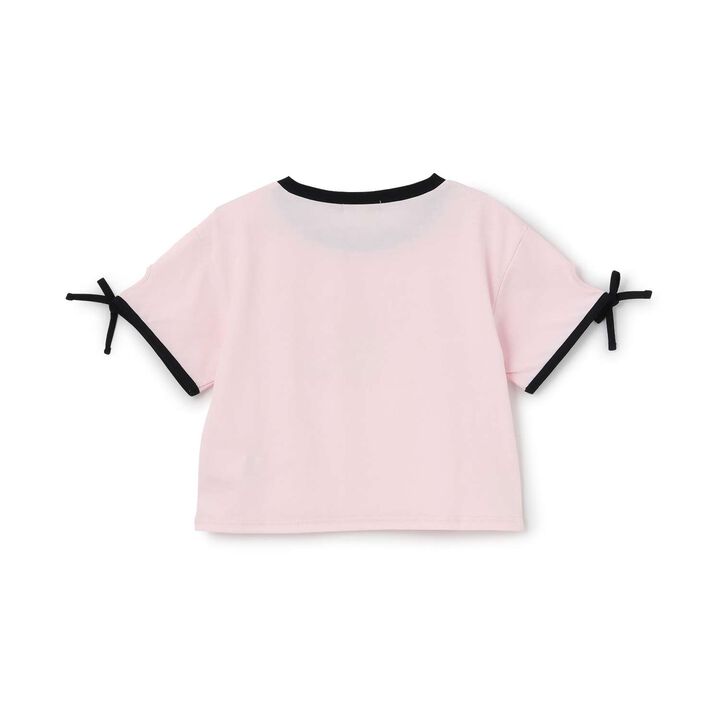 [Cool Touch] Lame Clear Patch Short-Sleeve Ribbon T-Shirt,Black, medium image number 13