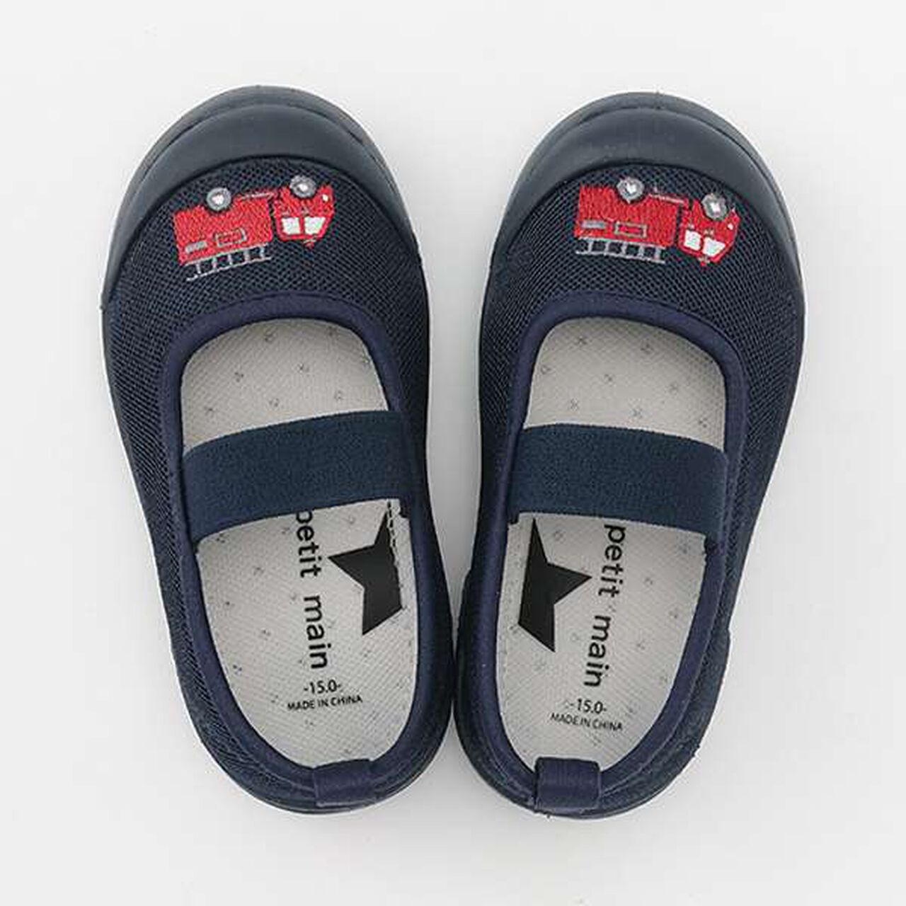 One-Point Embroidery Mesh Indoor Shoes,Off white, large image number 7